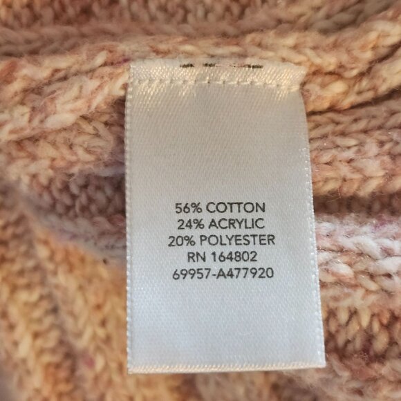 Christopher & Banks Medium Cable Knit Half-Zip Sweater Pink Marled Pullover - Picture 8 of 9